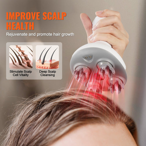 Masajeador eléctrico de cuero cabelludo RelaxPro NEXORA en uso durante el lavado de cabello